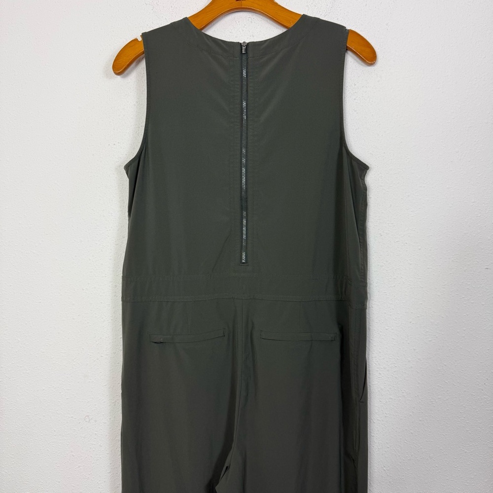 Athleta Green Topanga Jumpsuit Wide Leg V Neck Relaxed Fit Sz Small - Picture 7 of 8